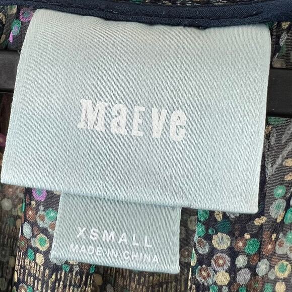 Maeve by Anthropologie Floral Print Sheer Poppy Peasant Blouse Size XS - Picture 6 of 6